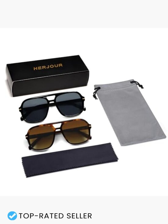 Square Aviator Sunglasses Oversized Retro Trendy 70s Classic Vintage Sun Glasses main image 5